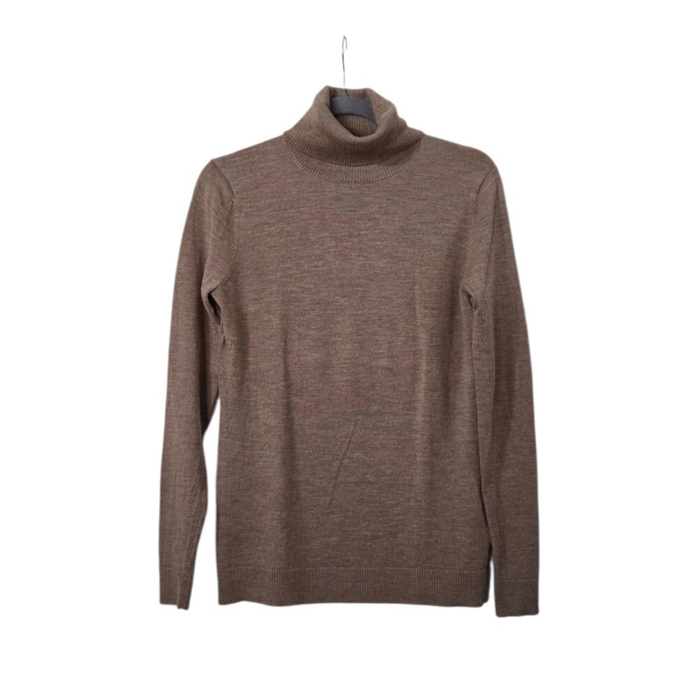 Pendleton 100% Merino Wool Tan Turtleneck Lightweight Knit Top, Women's Medium